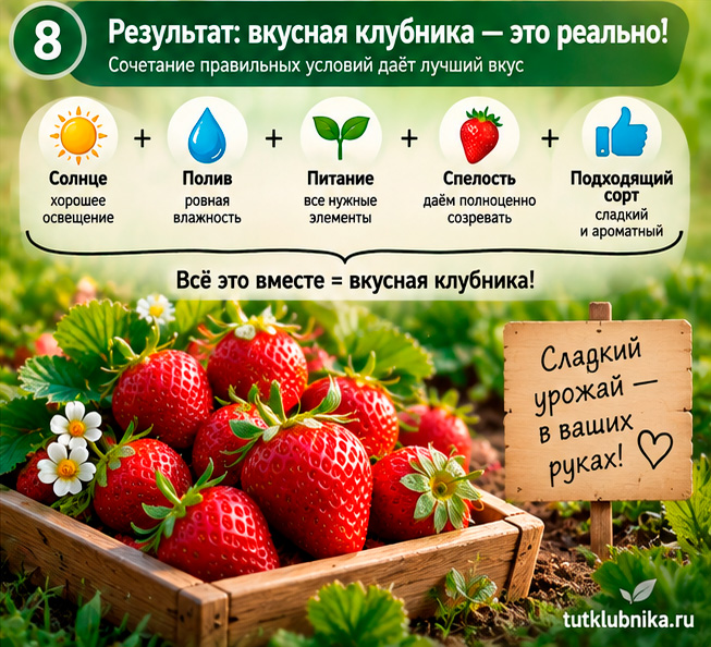 Сладость клубники: от чего зависит вкус