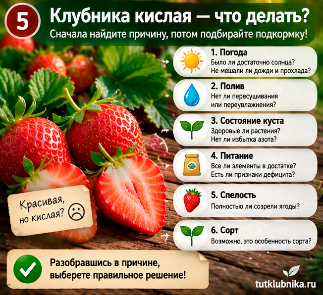 Чем подсластить кислую клубнику?